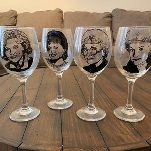 Golden Girls Hand-painted Wine Glasses